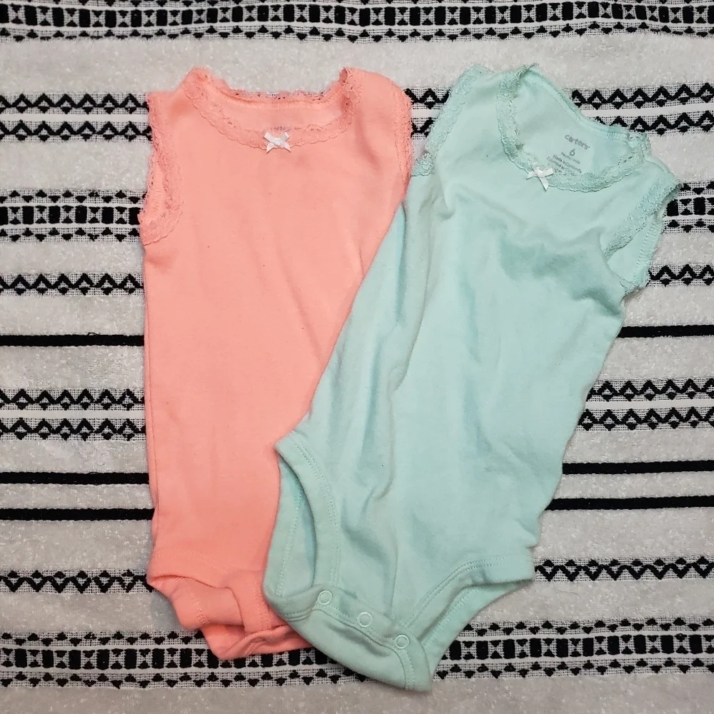 Carter's Tank Lace Onesie Bundle Size 6 Months - Picture 1 of 2